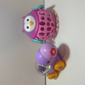 Nuby Fisher Price baby toys owl teether rattle bpa free hippo pop roll vehicle